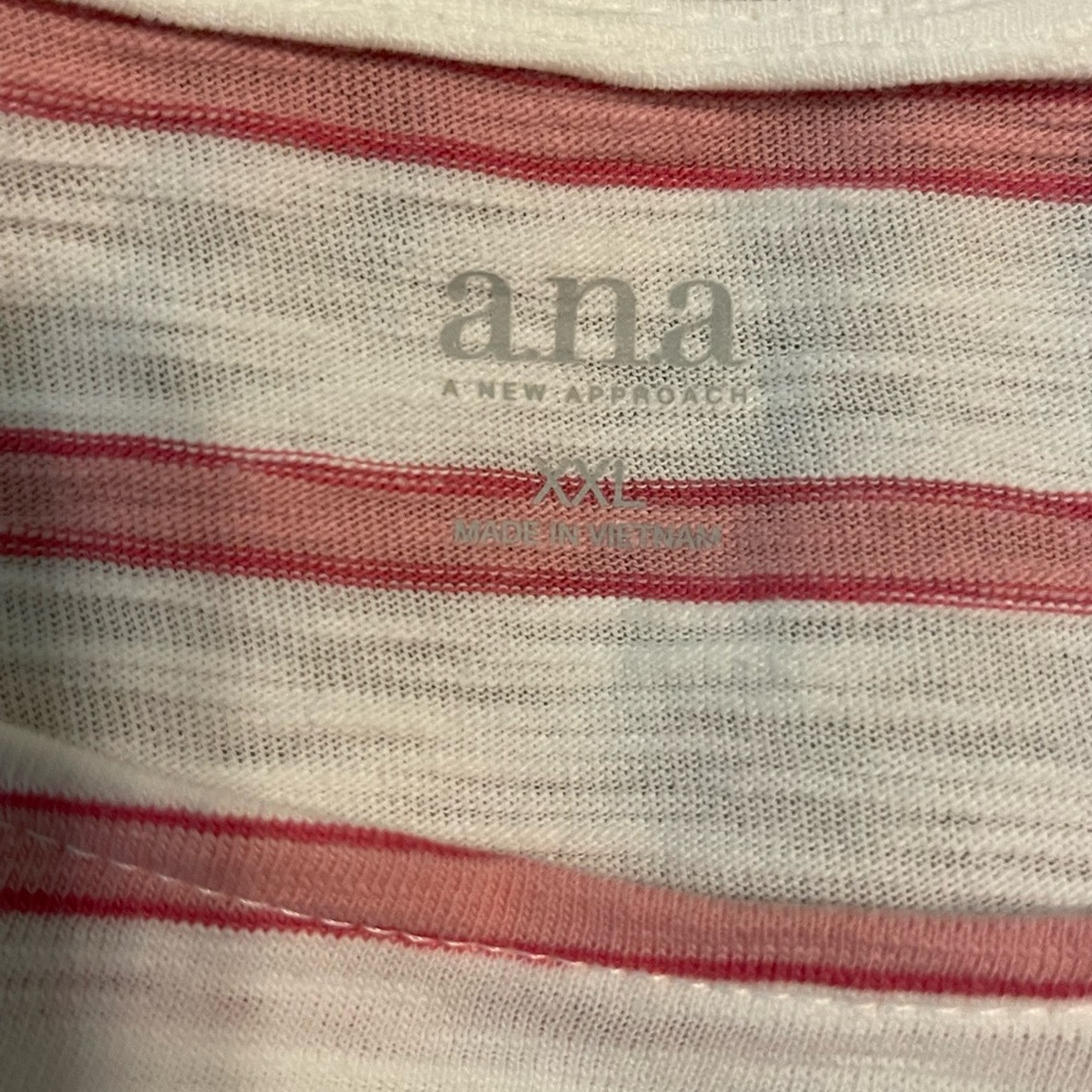 a.n.a Striped Top in Pink,  Blue striped top - St John’s Bay. Both size XXL - Picture 5 of 6